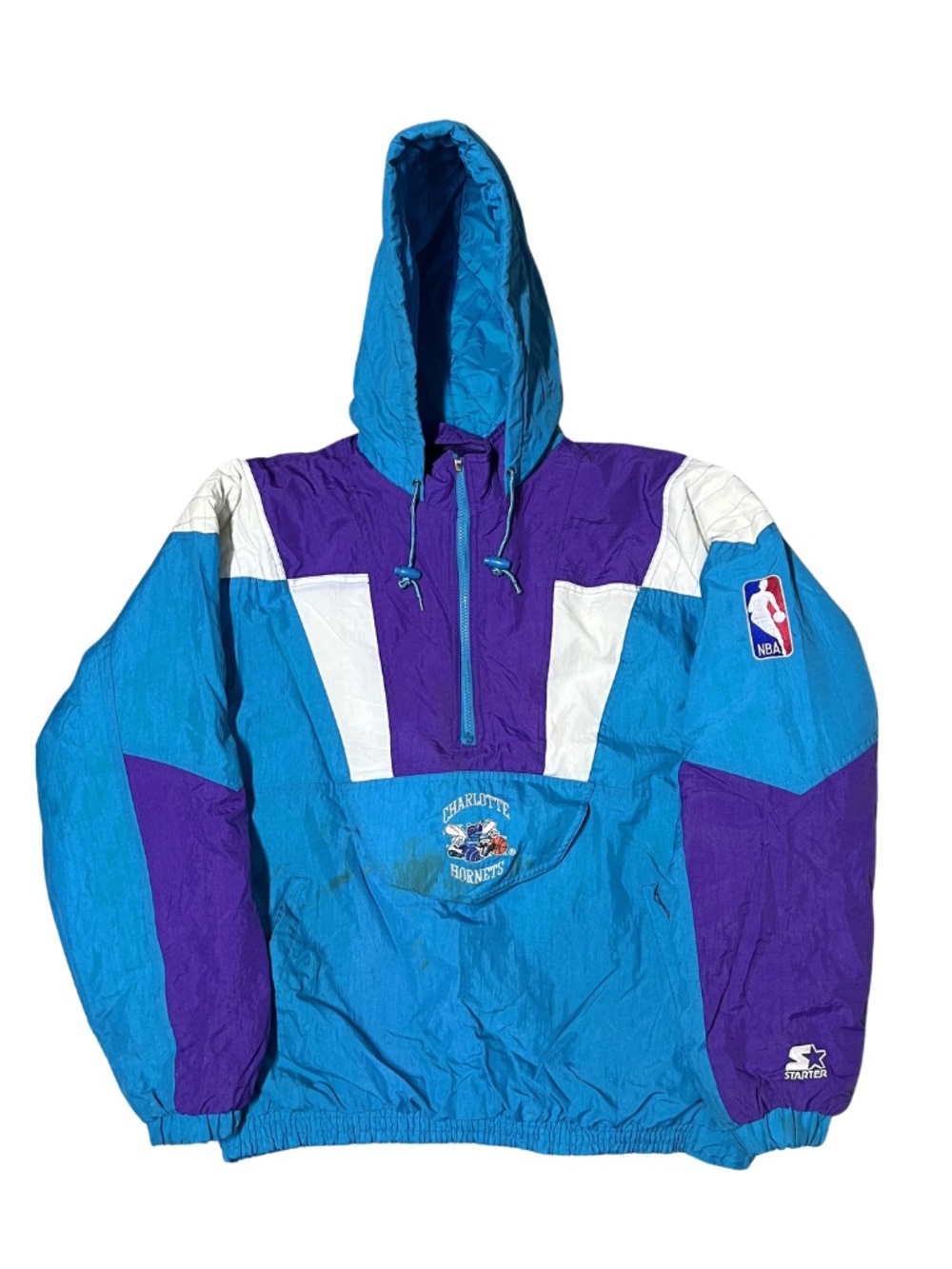 Vintage 1990s Charlotte Hornets Starter Jacket Large Teal NBA Authentics Jacket